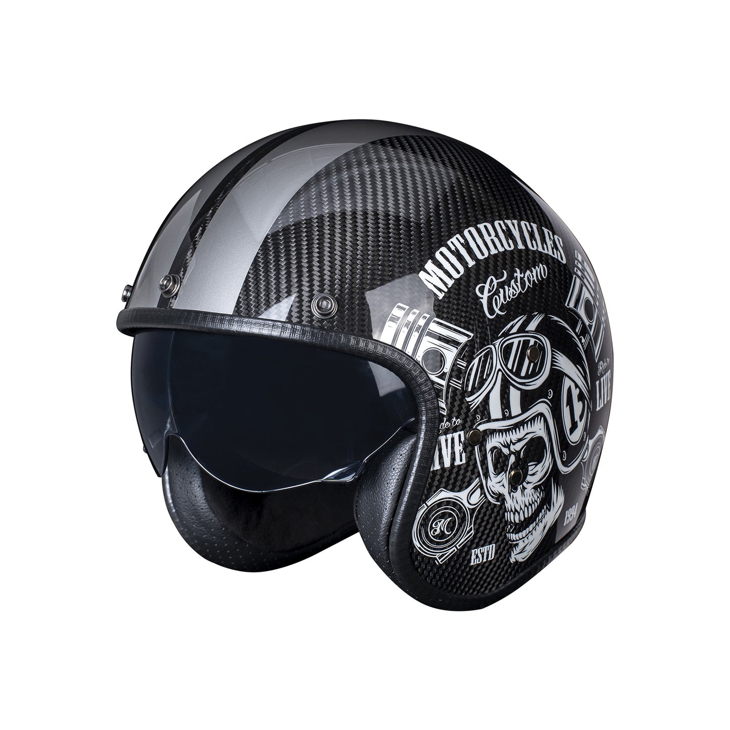 Kaese Carbon Fiber Open Face Retro 3/4 Motorcycle Helmets with Sun Vis – kaese helmet store Kaese Carbon Fiber Open Face Retro 3/4 Motorcycle Helmets with Sun Vis – kaese helmet store