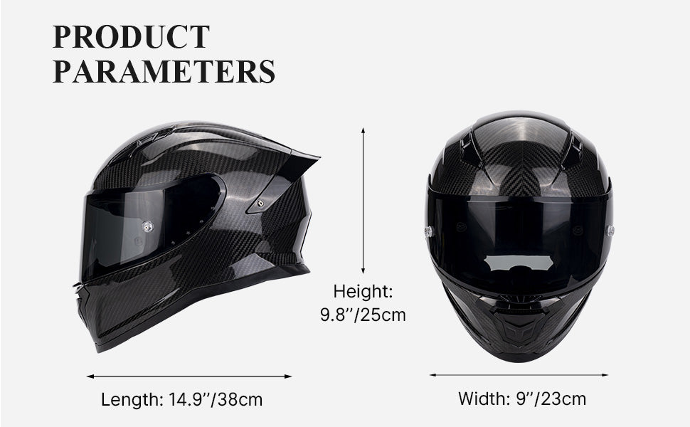 carbon fiber motorcycle helmets with bluetooth Kaese Carbon Fiber Full Face Motorcycle Helmets with Spoiler Sport Tou – kaese helmet store