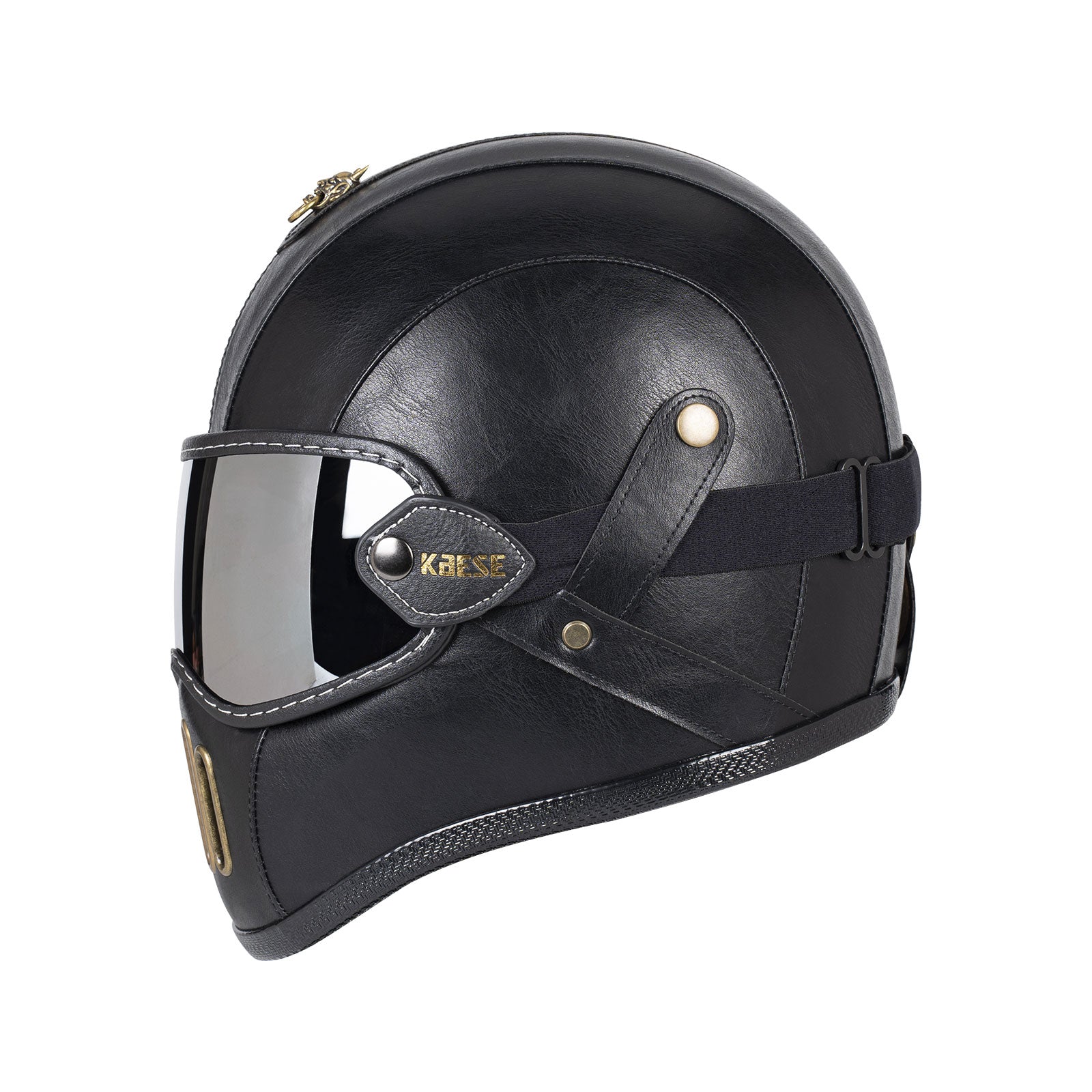 Kaese Retro Full Face Motorcycle Helmet Leather Glass fiber Shell for – kaese helmet store