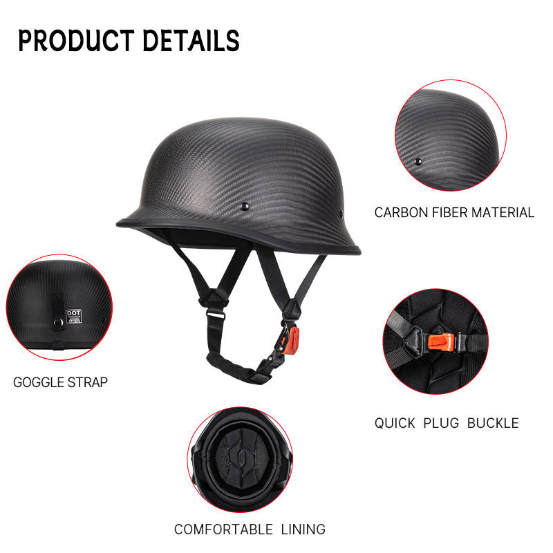 german motorcycle helmet carbon fiber kaese Vintage Motorcycle Half Helmets, Carbon Fiber Open Face Retro Mo – kaese helmet store