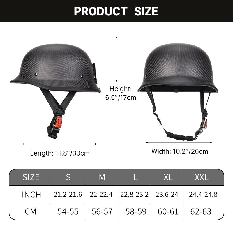 german open face motorcycle helmet kaese Vintage Motorcycle Half Helmets, Carbon Fiber Open Face Retro Mo – kaese helmet store