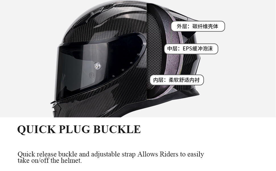 carbon fiber motorcycle helmets with bluetooth Kaese Carbon Fiber Full Face Motorcycle Helmets with Spoiler Sport Tou – kaese helmet store