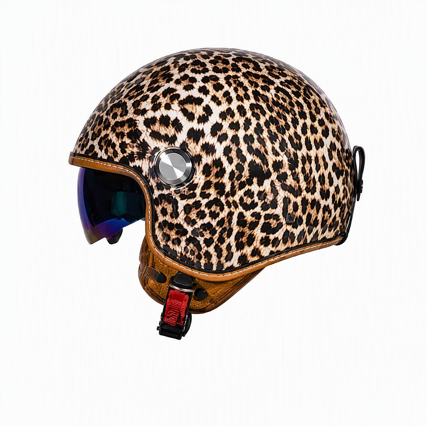 Kaese Open Face Motorcycle Helmet, DOT Approved 3/4 Half Helmet with Retractable Visor, Lightweight ABS Shell Scooter Helmet for Men Women