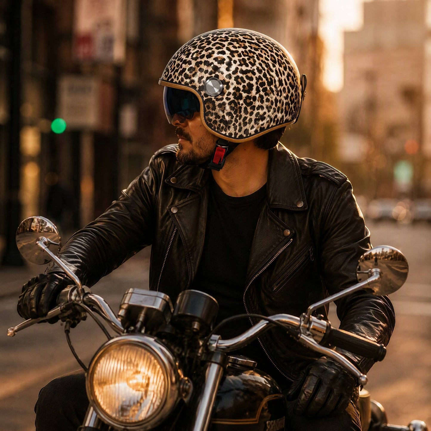 Kaese Open Face Motorcycle Helmet, DOT Approved 3/4 Half Helmet with Retractable Visor, Lightweight ABS Shell Scooter Helmet for Men Women